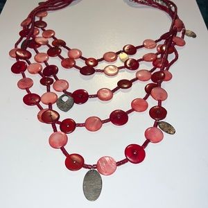 Red Chicos Necklace. Chicos Red Beaded Necklace